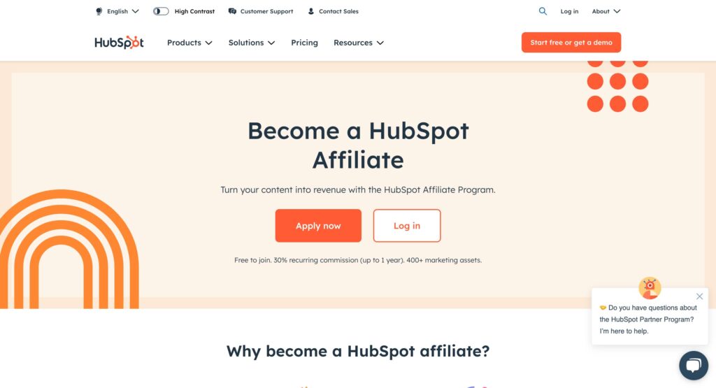 Hubspot Affiliate Program