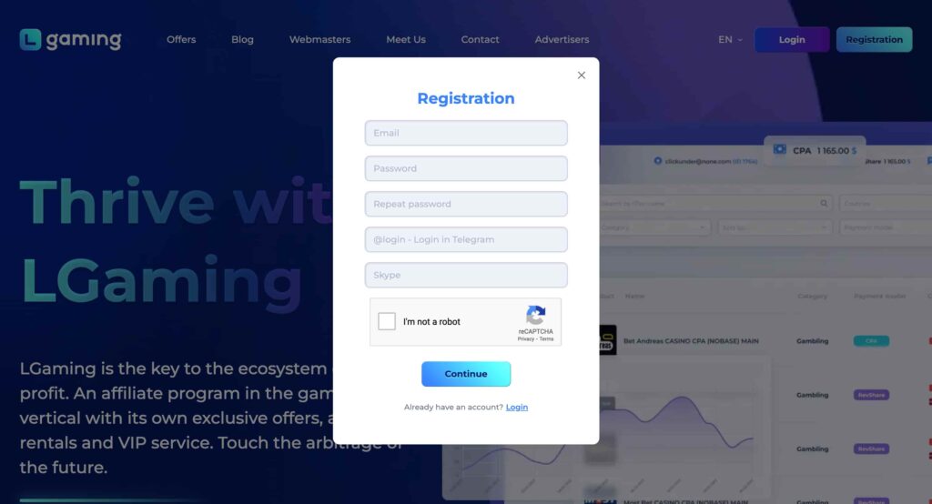 LGaming Registration