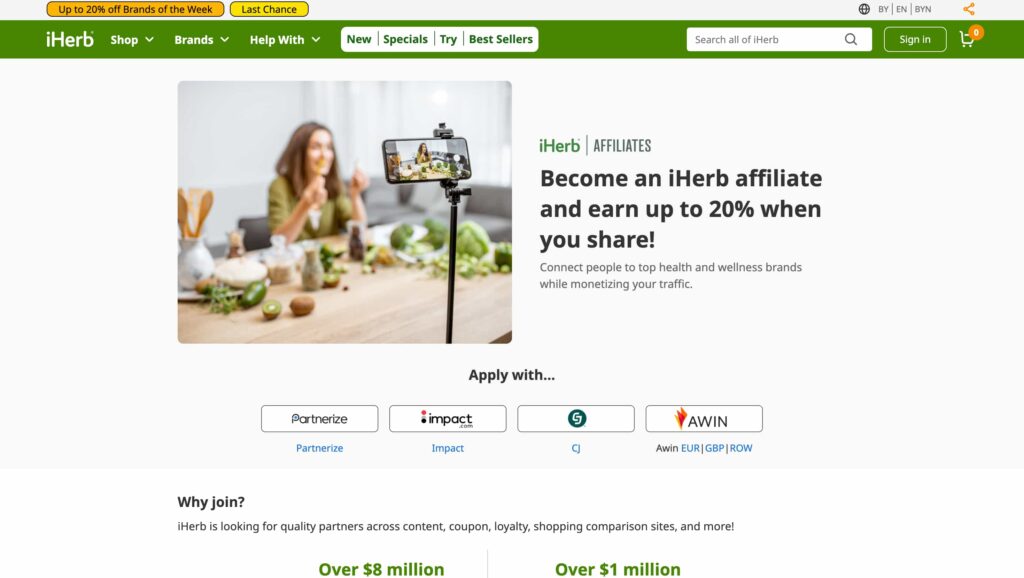 iHerb Fitness Affiliate Network