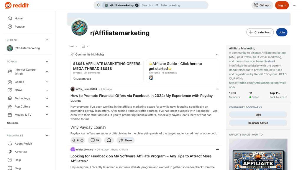 Reddit Affiliate Marketing Forum